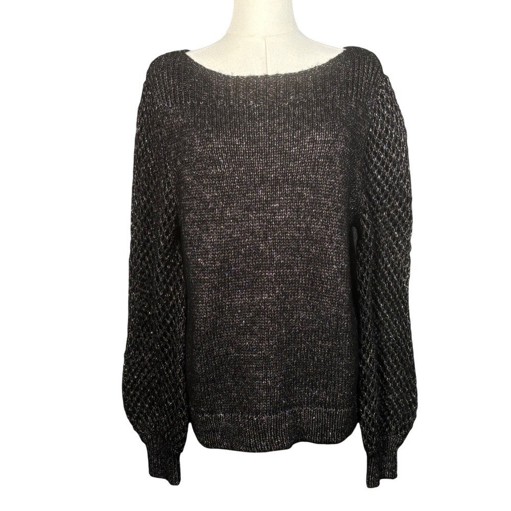 Tommy Bahama Shimmer Balloon Sleeve Sweater Bateau Womens Small